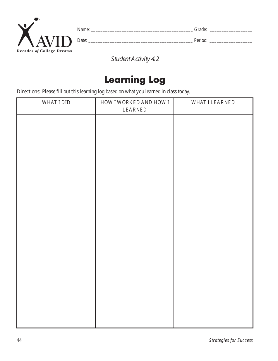 Learning Log Templates - Preview Image