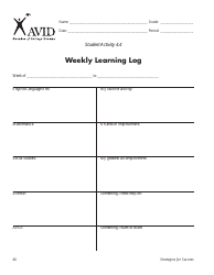 Learning Log Templates, Page 3