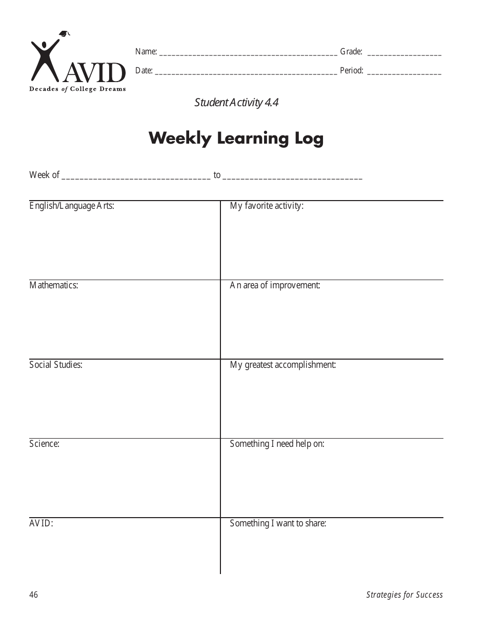 Learning Log Templates, Page 3