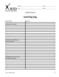 Learning Log Templates, Page 4