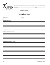 Learning Log Templates, Page 5
