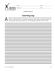 Learning Log Templates, Page 6