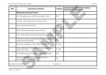 Form CAP741 Aircraft Maintenance Engineers Log Book - Sample - United Kingdom, Page 28