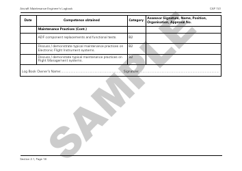 Form CAP741 Aircraft Maintenance Engineers Log Book - Sample - United Kingdom, Page 30