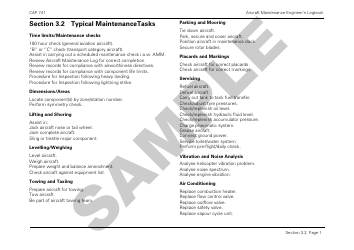 Form CAP741 Aircraft Maintenance Engineers Log Book - Sample - United Kingdom, Page 32