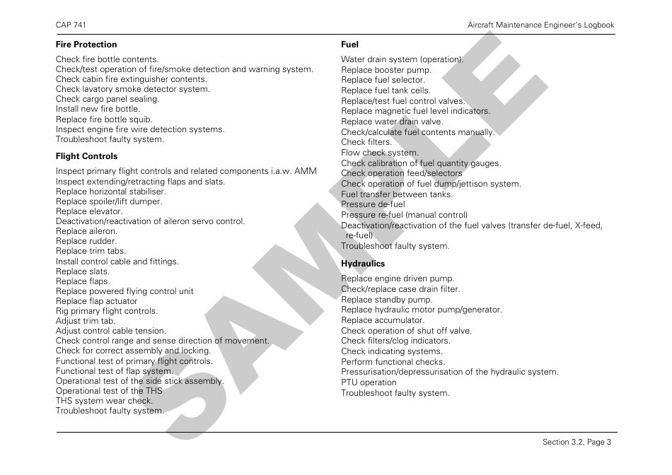 Form CAP741 Aircraft Maintenance Engineers Log Book - Sample - United Kingdom, Page 34