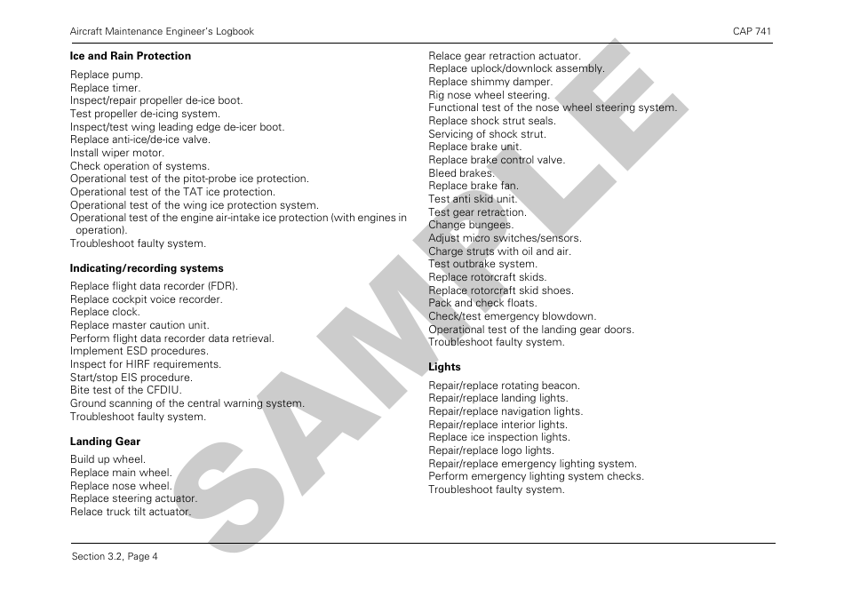 Form CAP741 Aircraft Maintenance Engineers Log Book - Sample - United Kingdom, Page 35