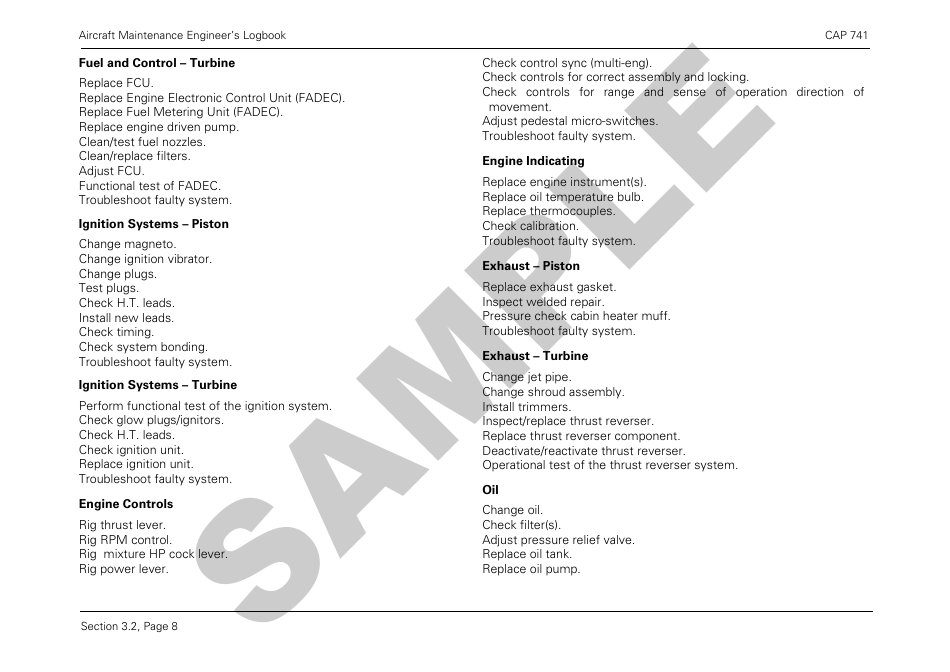 Form CAP741 Aircraft Maintenance Engineers Log Book - Sample - United Kingdom, Page 39