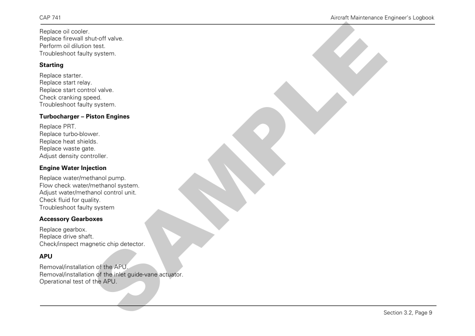 Form CAP741 Aircraft Maintenance Engineers Log Book - Sample - United Kingdom, Page 40