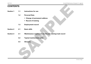 Form CAP741 Aircraft Maintenance Engineers Log Book - Sample - United Kingdom, Page 4