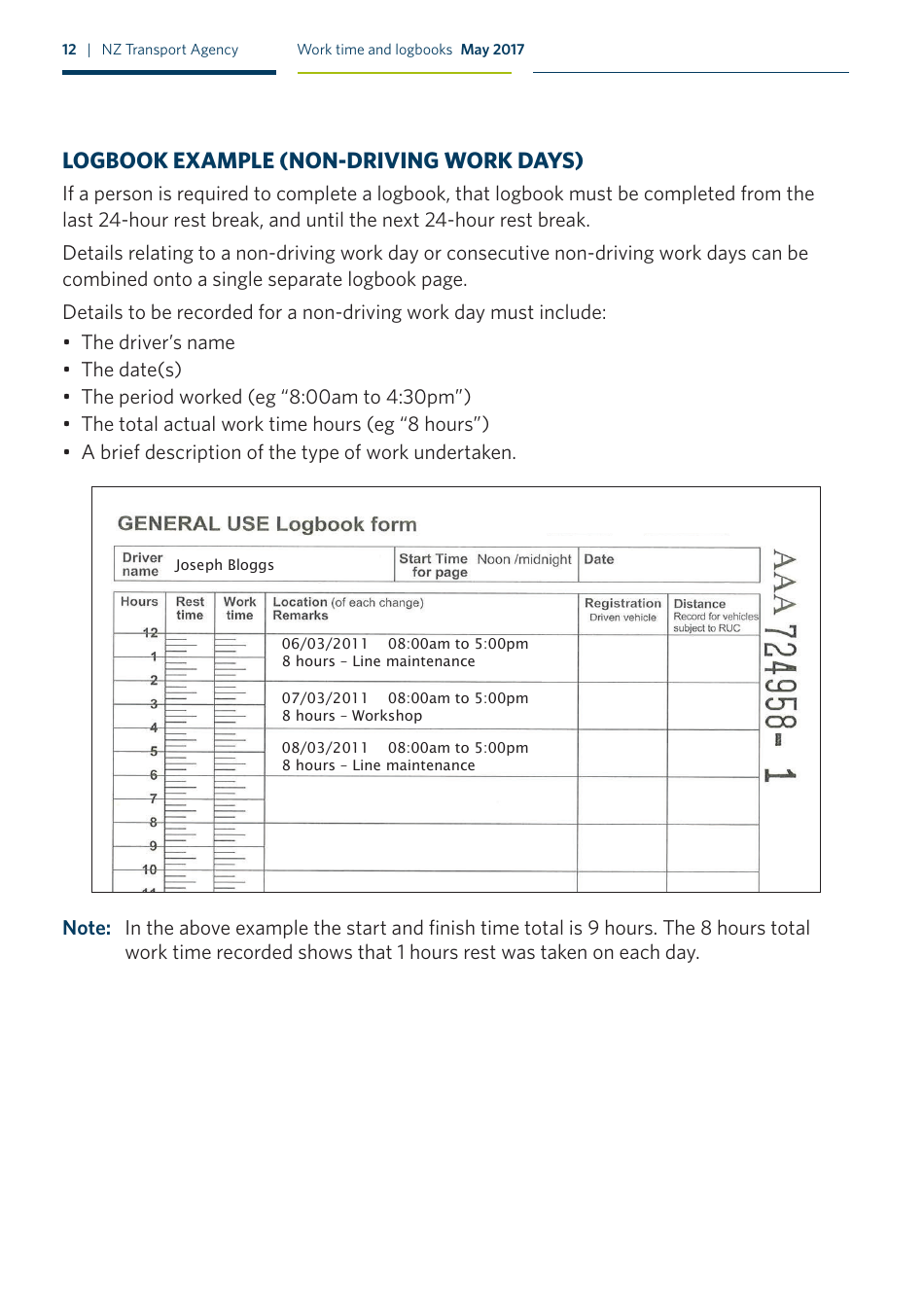 Work Time and Logbooks Guide - New Zealand, Page 12