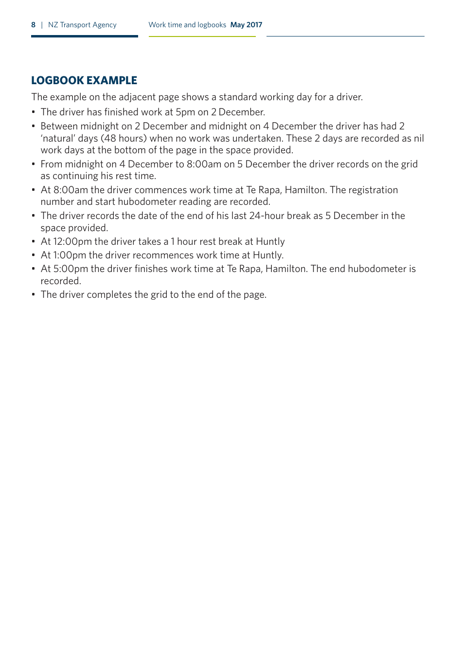 Work Time and Logbooks Guide - New Zealand, Page 8
