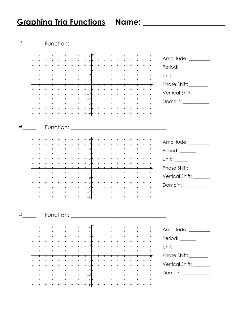 Graphing Trig Function Templates Download Printable PDF | Templateroller