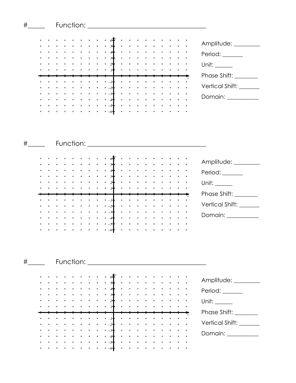 Graphing Trig Function Templates, Page 4