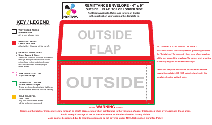 Document preview: 4" X 9" Remittance Envelope Template