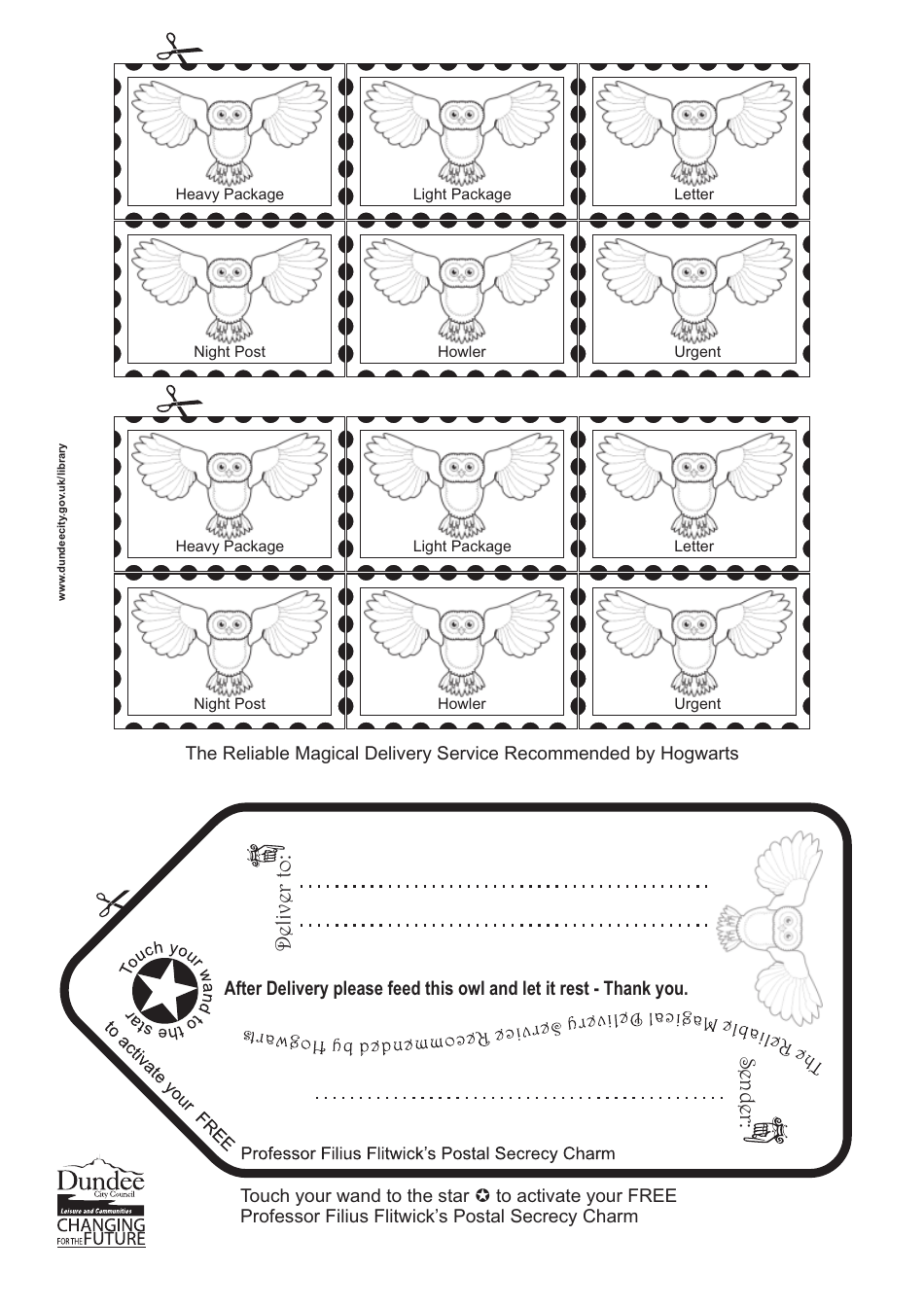 Hogwarts Owl Post Letter  Envelope Template, Page 3