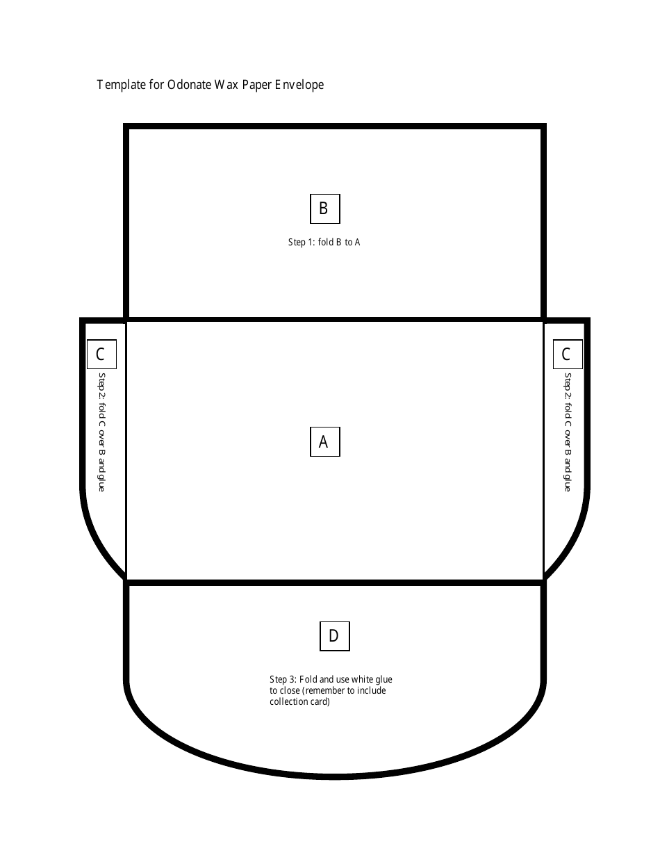 Odonate Wax Paper Envelope Template, Page 1