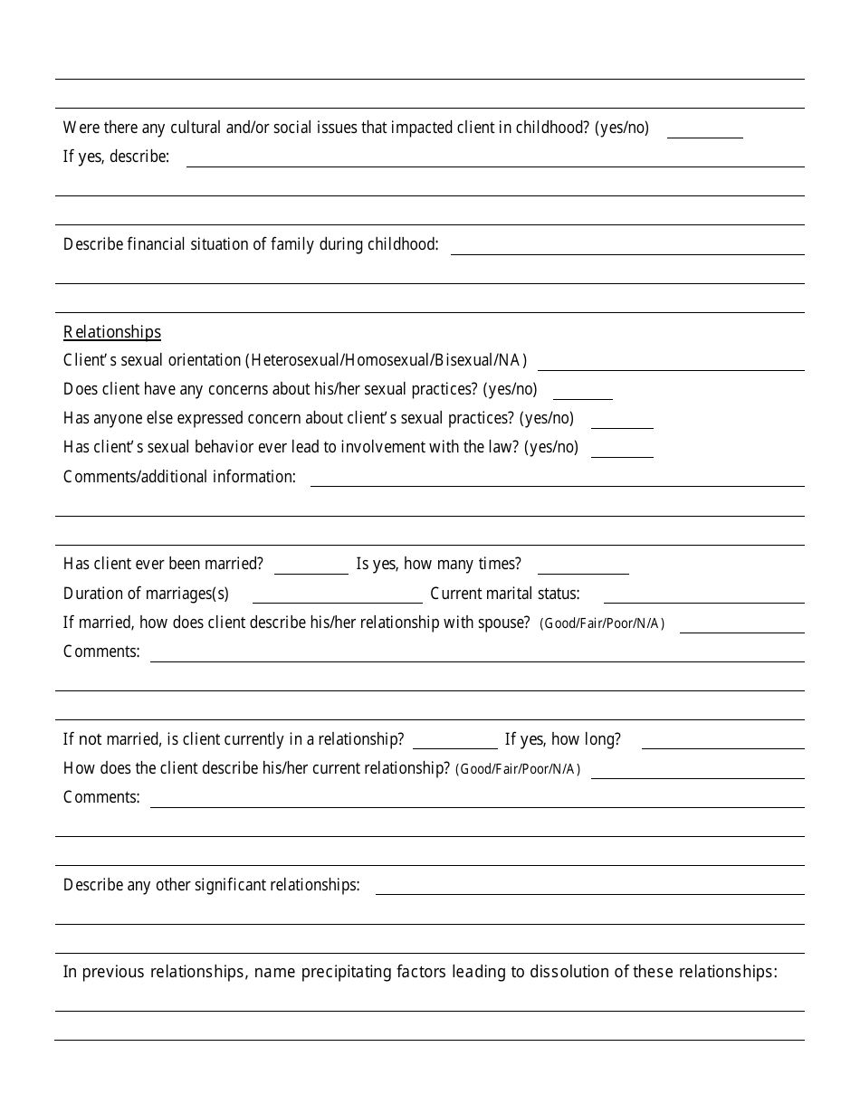 Psychosocial Assessment Template - Fill Out, Sign Online and Download ...