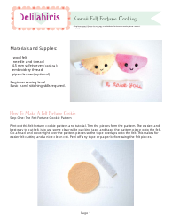 Document preview: Kawaii Felt Fortune Cookie Sewing Pattern Templates