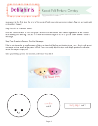 Kawaii Felt Fortune Cookie Sewing Pattern Templates, Page 4