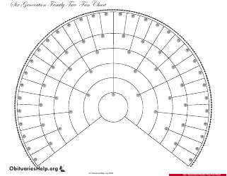 Document preview: Six Generation Family Tree Fan Chart Template