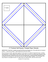 Document preview: 3" Half Square Triangle Paper Template