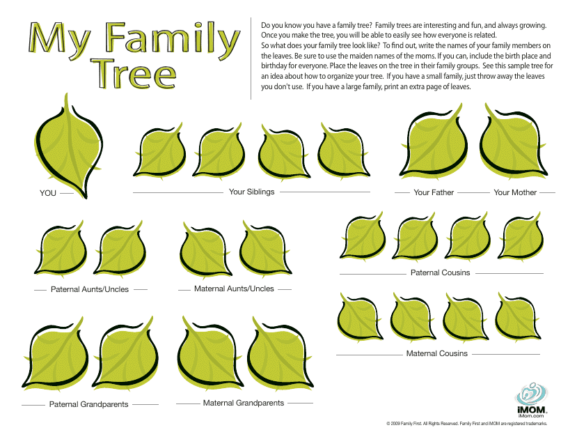 Family Tree Template - Leaves