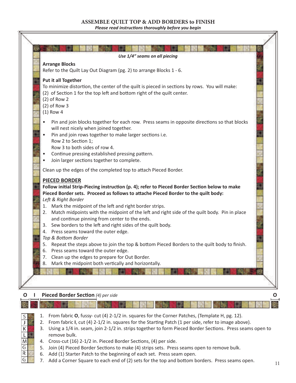 Holiday Memories Quilt Pattern Templates, Page 11