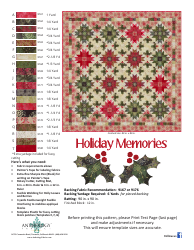 Holiday Memories Quilt Pattern Templates
