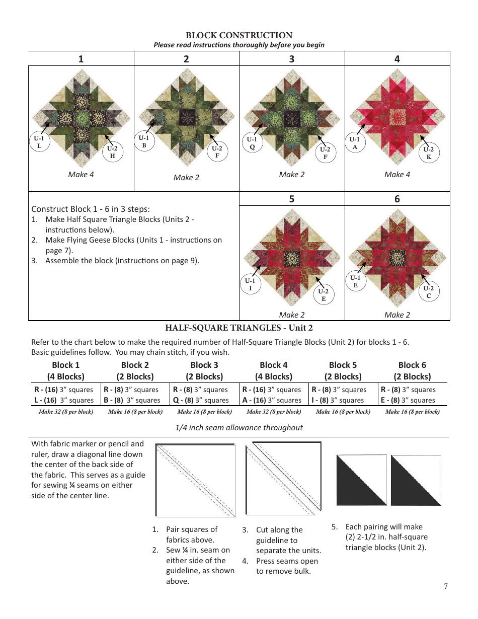 Holiday Memories Quilt Pattern Templates, Page 7