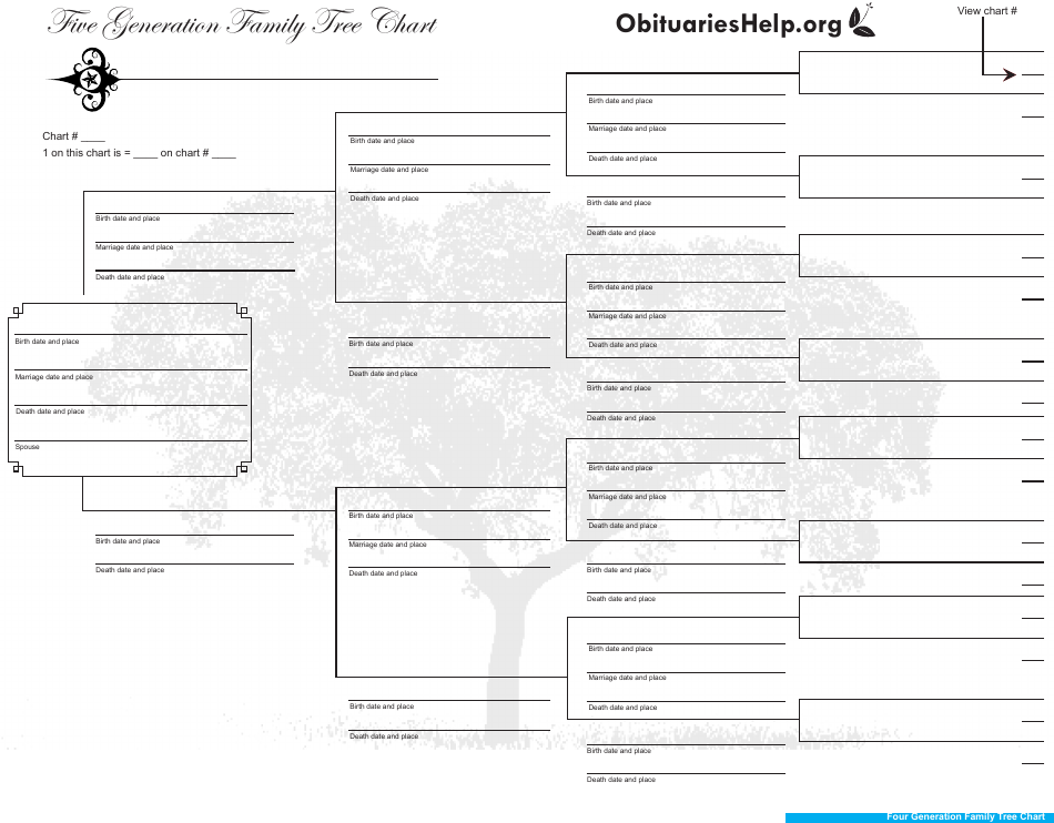 Five Generation Family Tree Chart Preview