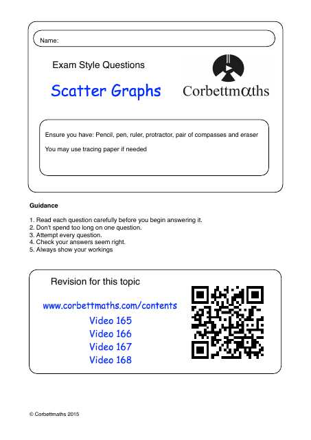 Math Exam Questions: Scatter Graphs - Corbettmaths