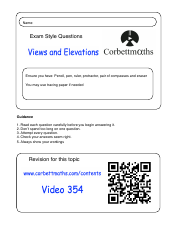 Math Exam Questions: Views and Elevations