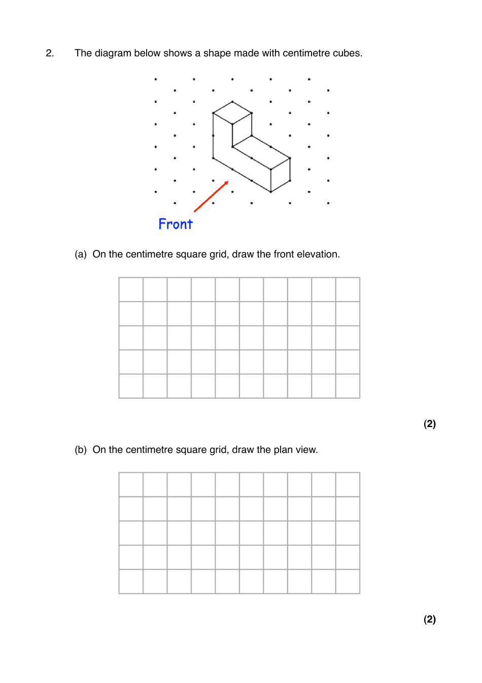 Math Exam Questions: Views and Elevations, Page 3