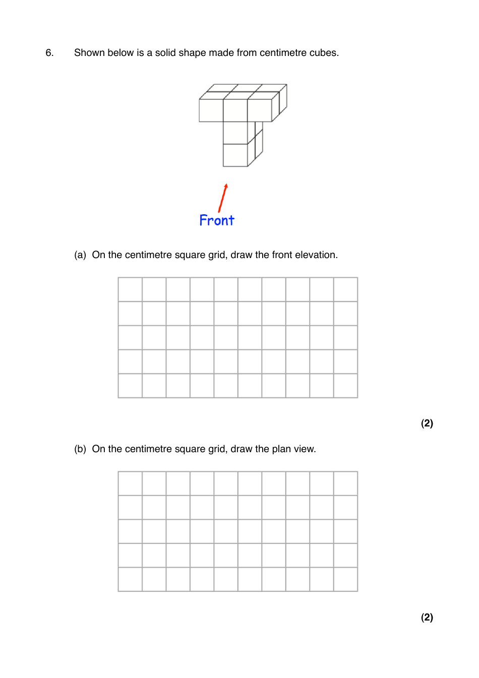 Math Exam Questions: Views and Elevations, Page 7
