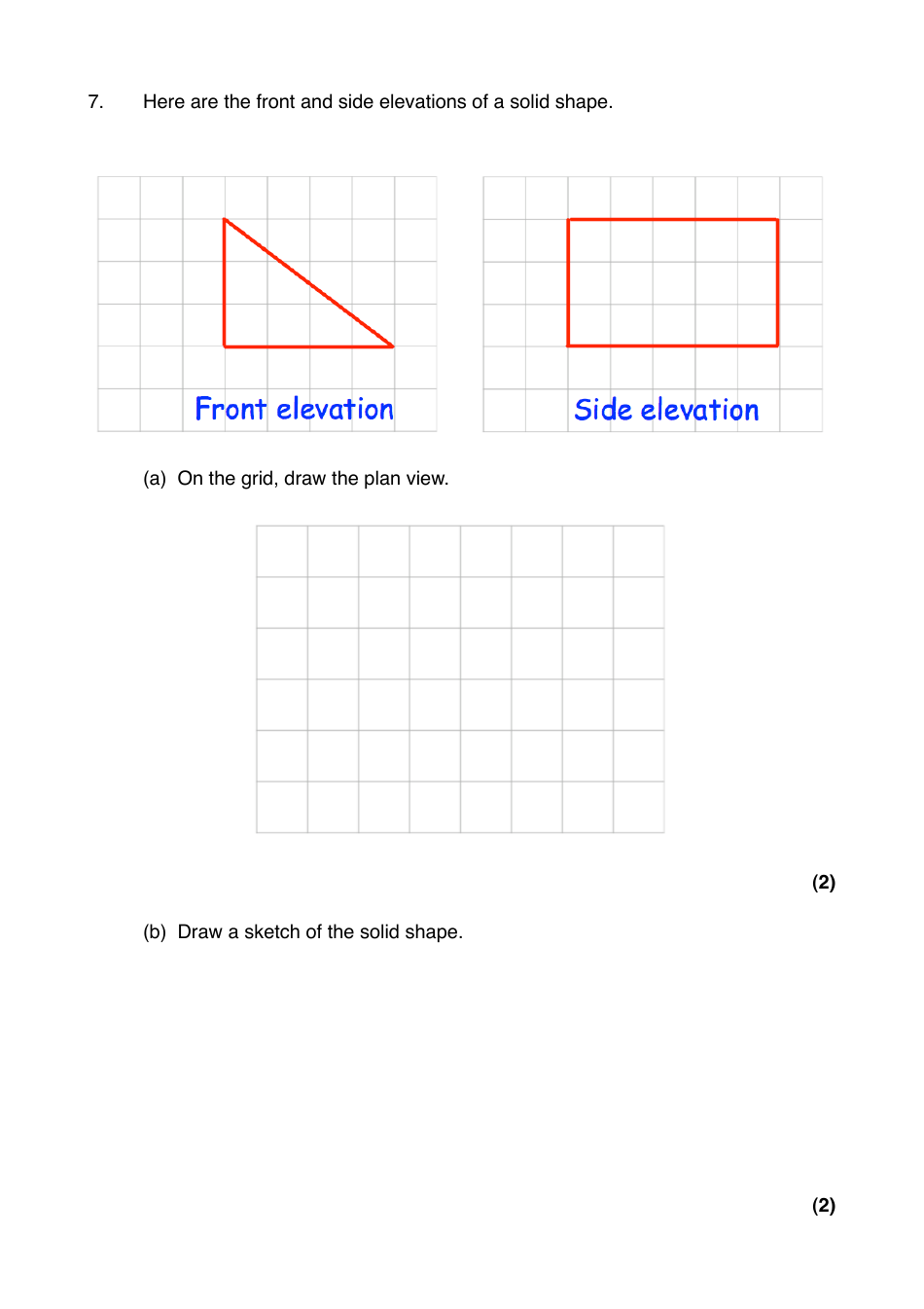 Math Exam Questions: Views and Elevations, Page 8