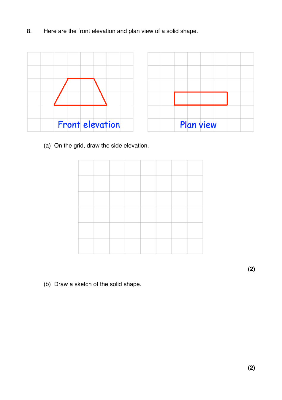 Math Exam Questions: Views and Elevations, Page 9