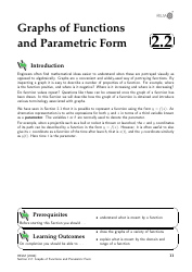 Document preview: Helm Workbook Section 2.2: Graphs of Functions and Parametric Form