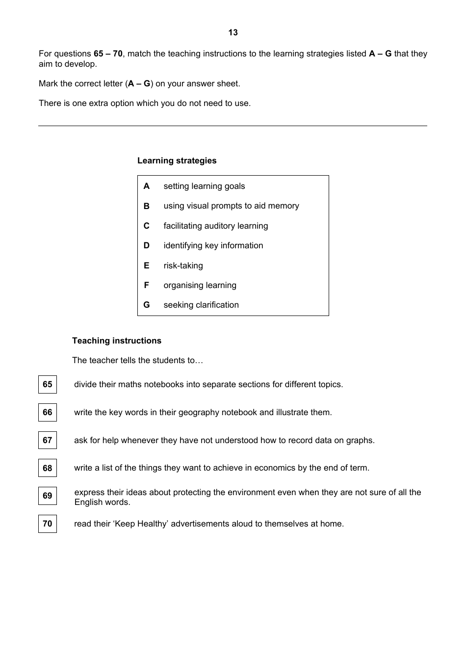 University of Cambridge Esol Examinations: English for Speakers of Other Languages - Teaching Knowledge Test, Page 13
