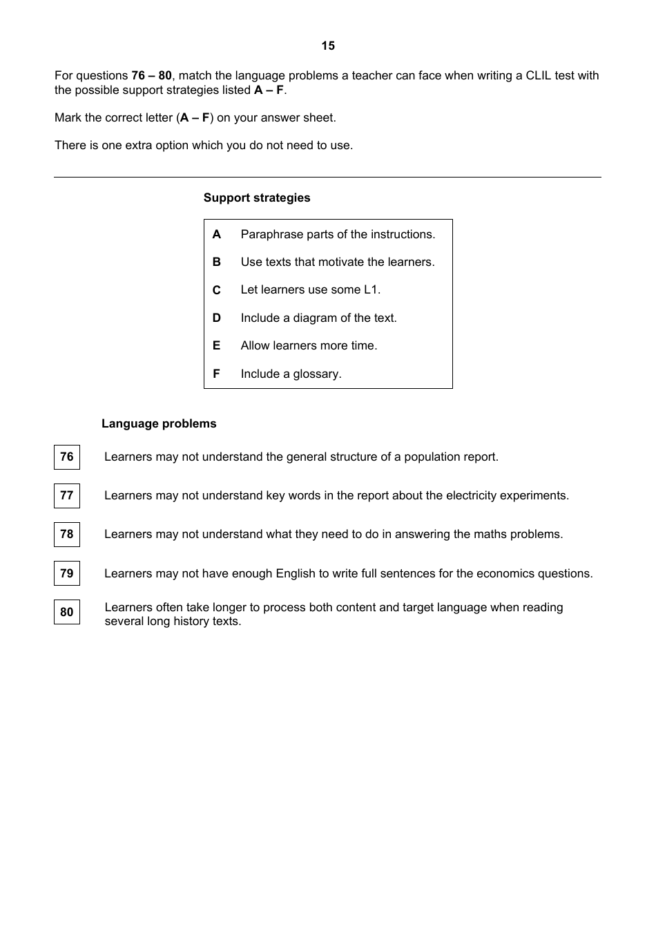University of Cambridge Esol Examinations: English for Speakers of Other Languages - Teaching Knowledge Test, Page 15
