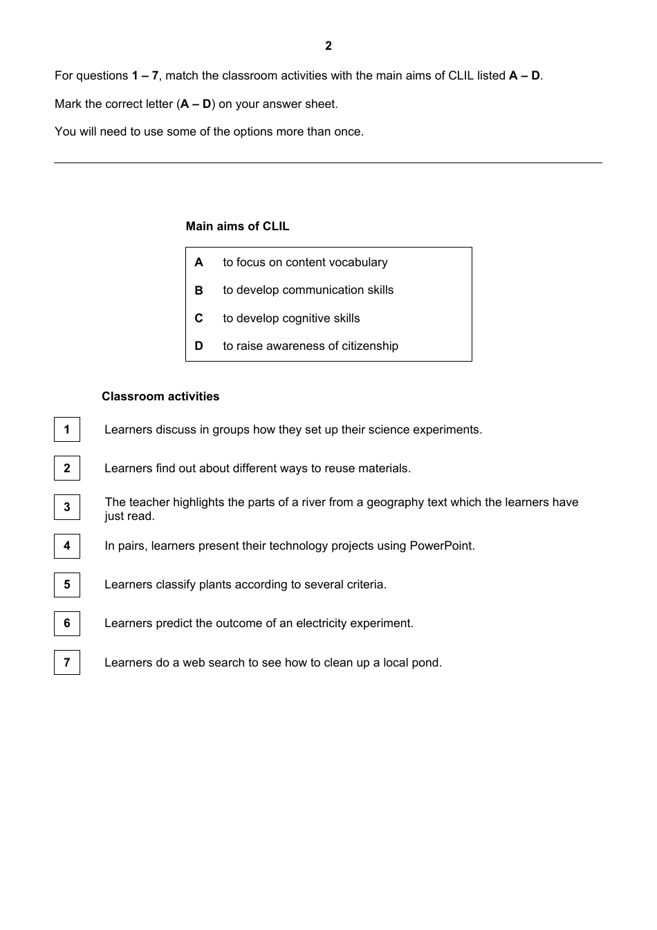 University of Cambridge Esol Examinations: English for Speakers of Other Languages - Teaching Knowledge Test, Page 2
