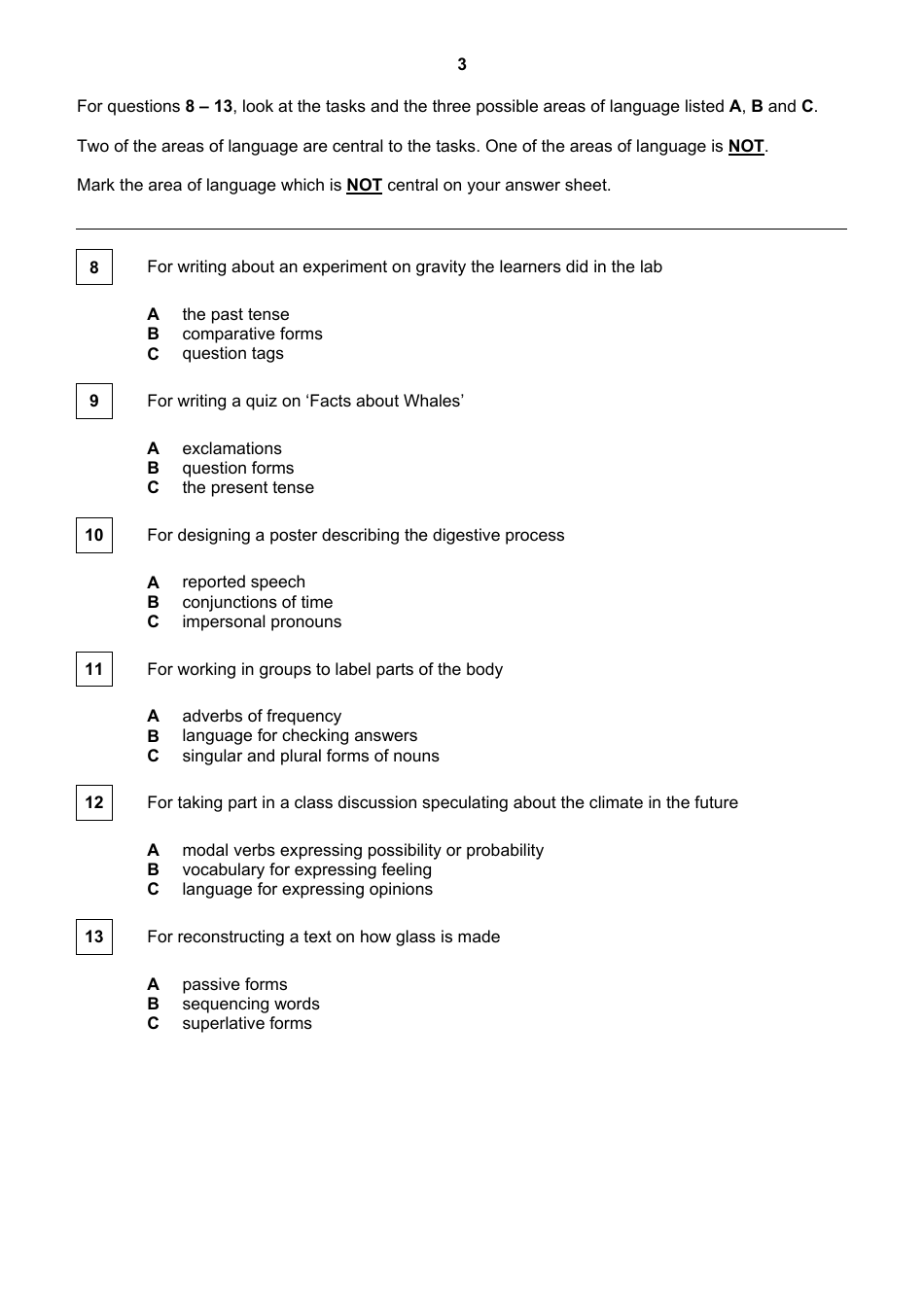 University of Cambridge Esol Examinations: English for Speakers of Other Languages - Teaching Knowledge Test, Page 3