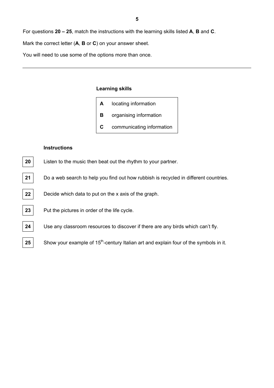 University of Cambridge Esol Examinations: English for Speakers of Other Languages - Teaching Knowledge Test, Page 5
