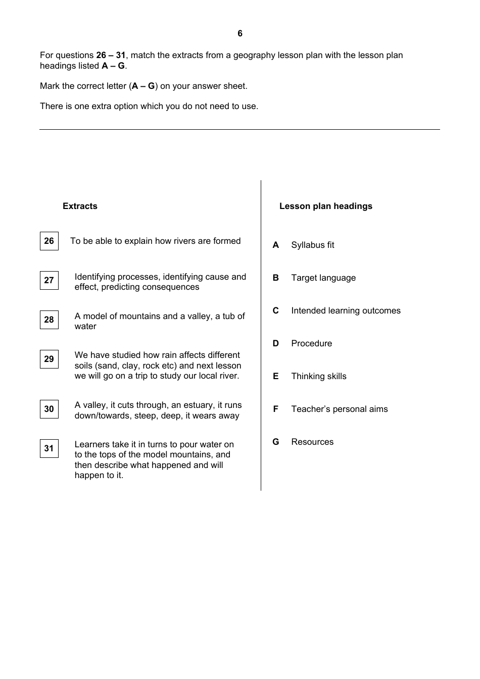 University of Cambridge Esol Examinations: English for Speakers of Other Languages - Teaching Knowledge Test, Page 6