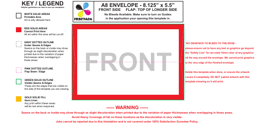 Document preview: A8 Envelope Template