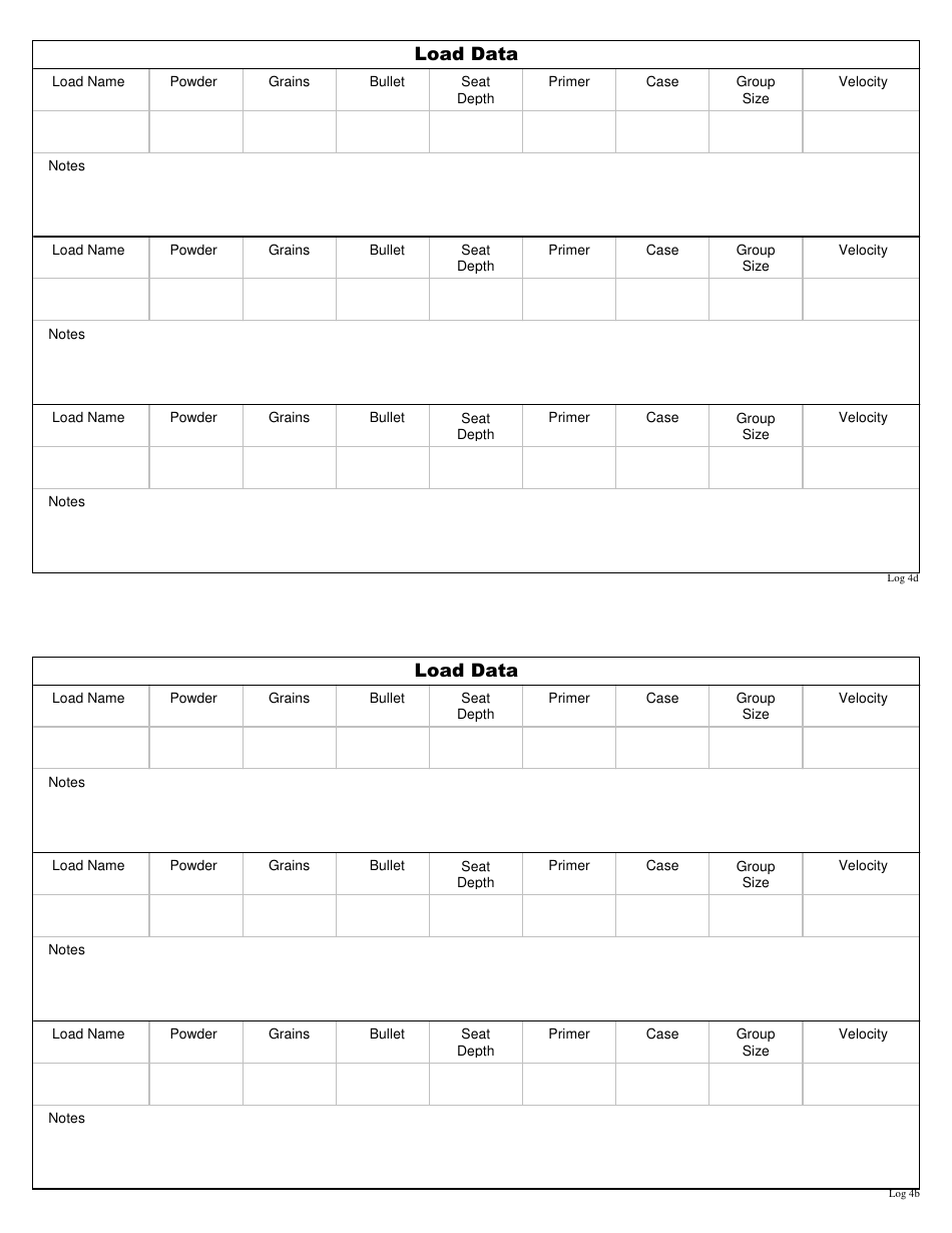 Precision / Sniper Log Book Notes, Page 10