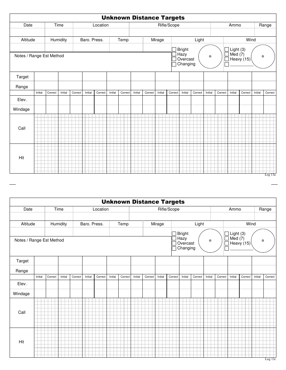 Precision / Sniper Log Book Notes, Page 27