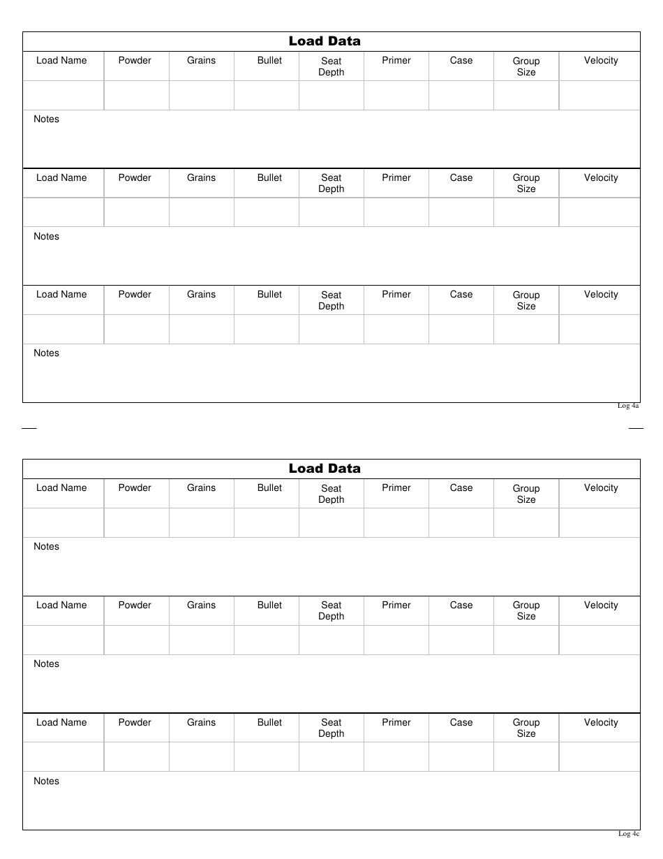 Precision / Sniper Log Book Notes, Page 9
