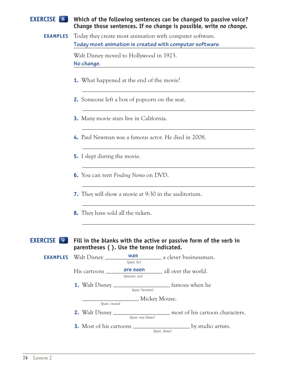 English Grammar Lesson: the Passive Voice; Participles Used as Adjectives; Get + Participles and Adjectives, Page 16
