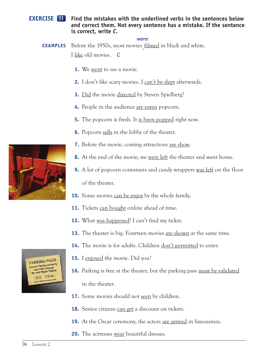 English Grammar Lesson: the Passive Voice; Participles Used as Adjectives; Get + Participles and Adjectives, Page 18